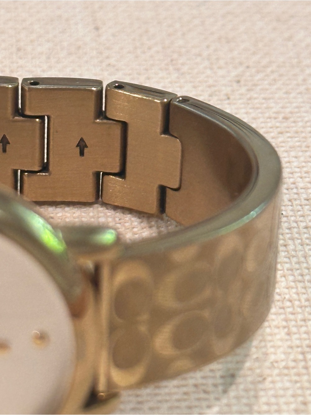 Coach Gold-Tone Signature Link Bracelet Watch with White Dial - Picture 9 of 14